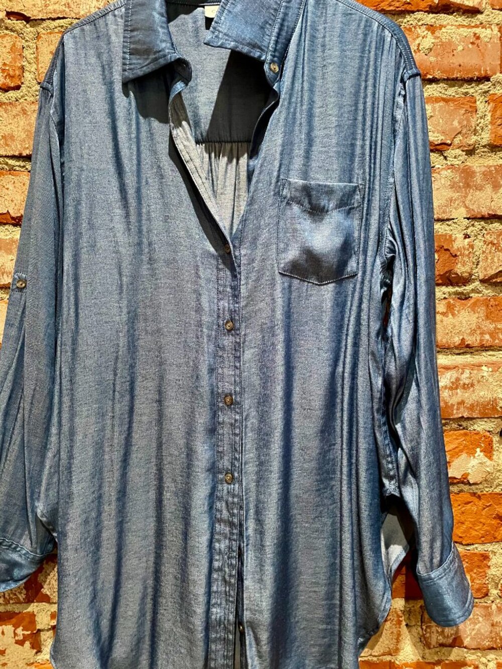 CALVIN KLEIN Shimmery Denim Tunic/Coverup